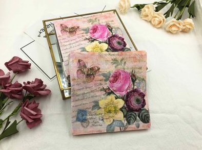 Flower color printing napkin