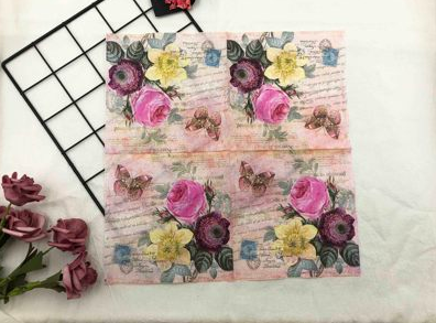 Flower color printing napkin