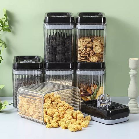 6PC Set Food Storage Kitchen Sealed Jar Set Containers With Lids